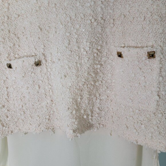 BLVD Collection Top Women's Layer Tunic‎ Ivory With Pale Pink Undertone Sz L EUC - Picture 5 of 10